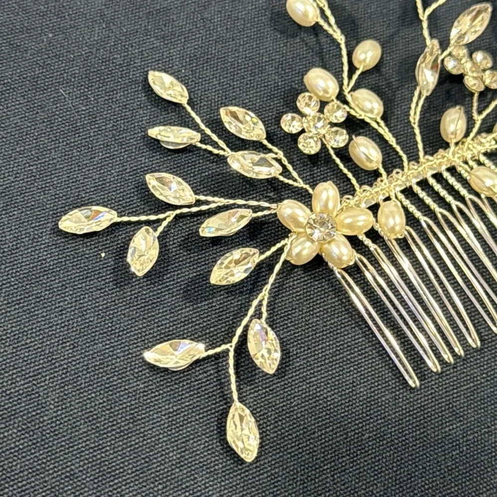 Women’s Hair Comb Clip Bridal Rhinestone Pearl Hair Accessory Boho Prom